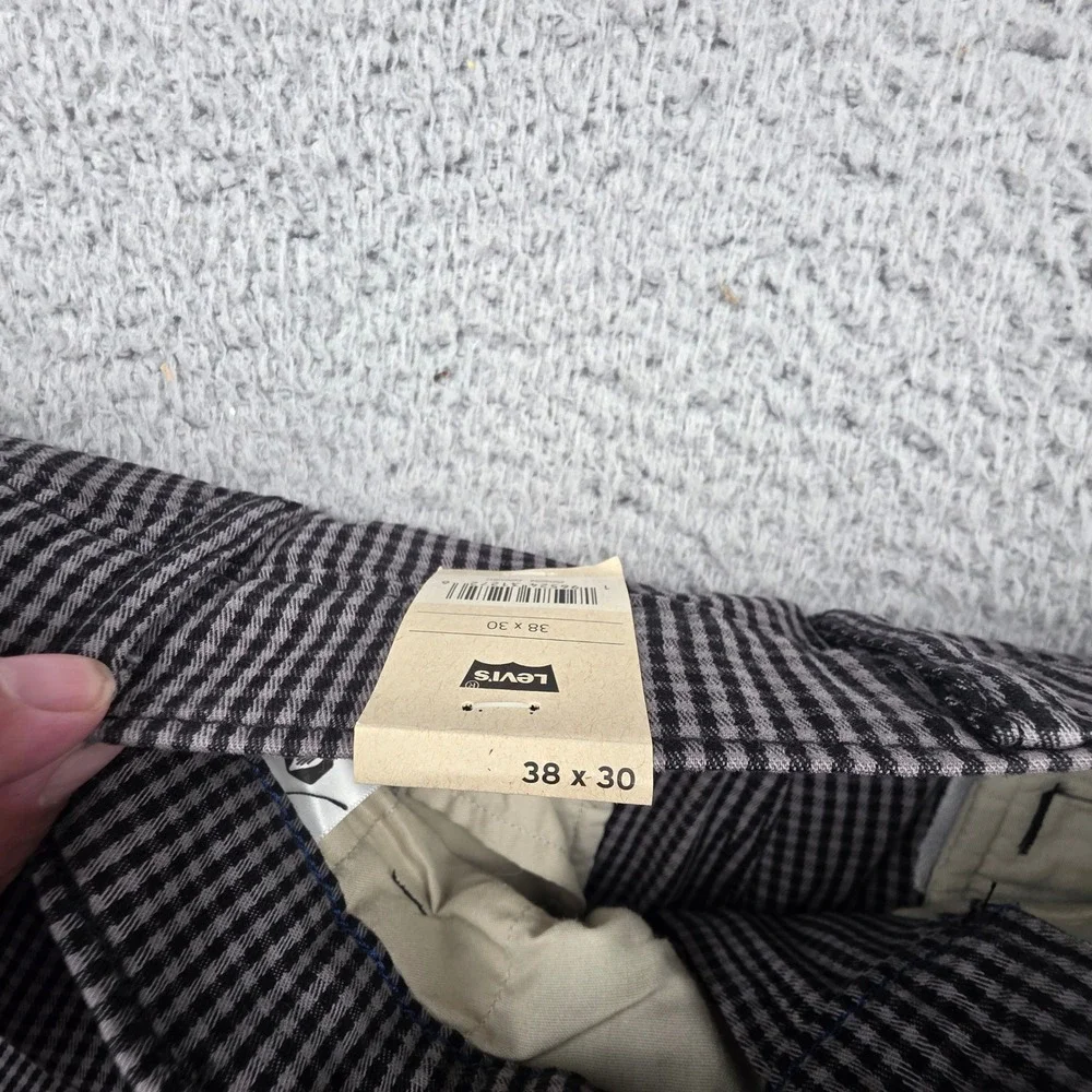 Levi's XX Chino Pants Men 38x30 Black White Gingham Standard Taper Stretch